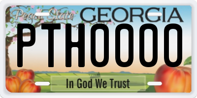 GA license plate PTH0000
