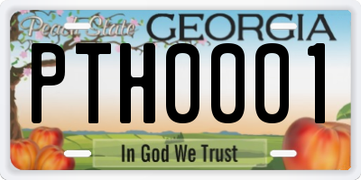 GA license plate PTH0001