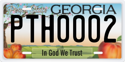 GA license plate PTH0002