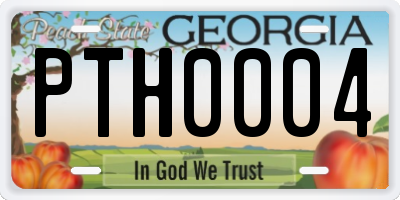 GA license plate PTH0004