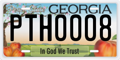 GA license plate PTH0008