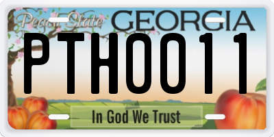 GA license plate PTH0011