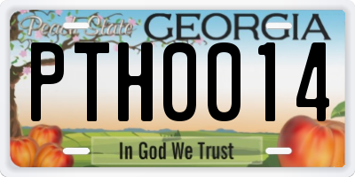 GA license plate PTH0014