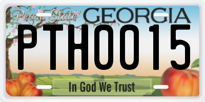 GA license plate PTH0015