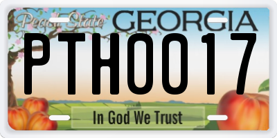 GA license plate PTH0017