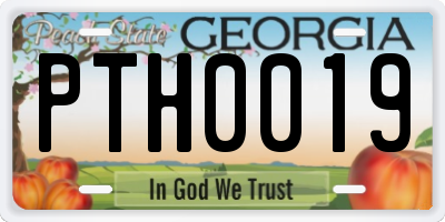 GA license plate PTH0019