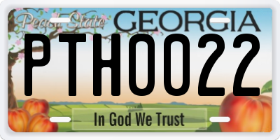 GA license plate PTH0022