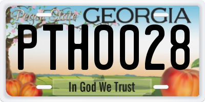 GA license plate PTH0028