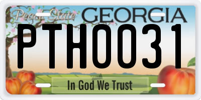 GA license plate PTH0031