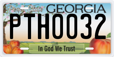GA license plate PTH0032