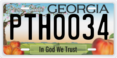GA license plate PTH0034