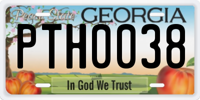 GA license plate PTH0038