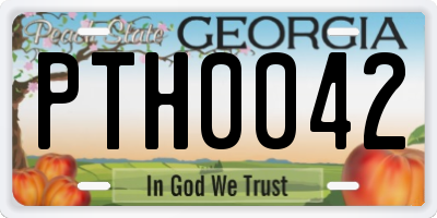 GA license plate PTH0042