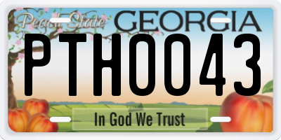 GA license plate PTH0043