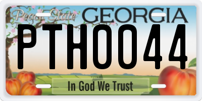 GA license plate PTH0044