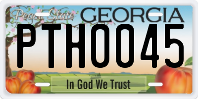 GA license plate PTH0045