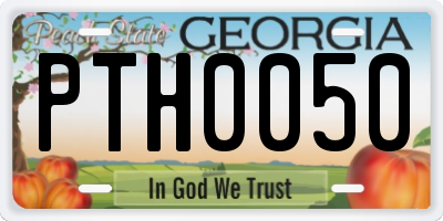 GA license plate PTH0050