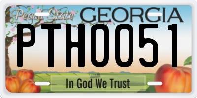 GA license plate PTH0051