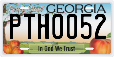 GA license plate PTH0052