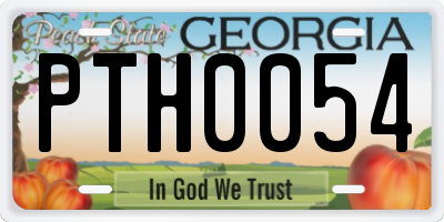 GA license plate PTH0054