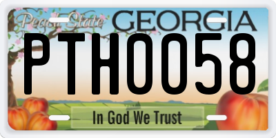 GA license plate PTH0058