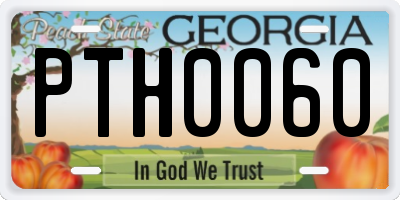 GA license plate PTH0060