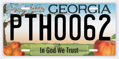 GA license plate PTH0062