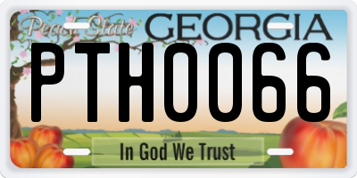 GA license plate PTH0066