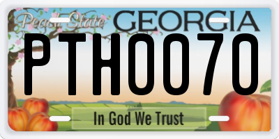 GA license plate PTH0070