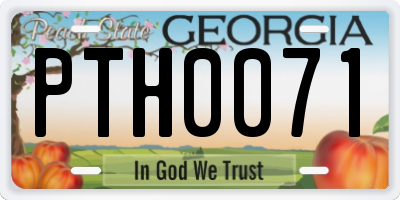GA license plate PTH0071