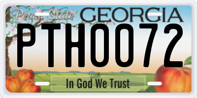GA license plate PTH0072