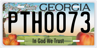 GA license plate PTH0073