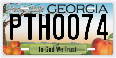 GA license plate PTH0074