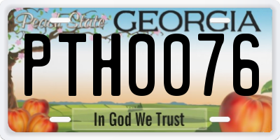 GA license plate PTH0076