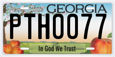 GA license plate PTH0077