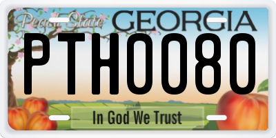 GA license plate PTH0080