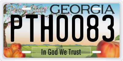 GA license plate PTH0083