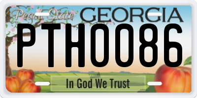GA license plate PTH0086
