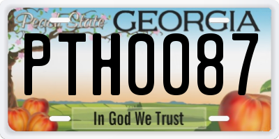 GA license plate PTH0087