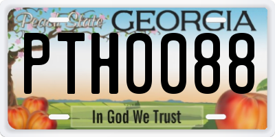 GA license plate PTH0088