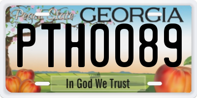 GA license plate PTH0089