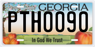 GA license plate PTH0090