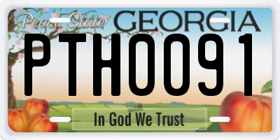 GA license plate PTH0091