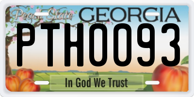 GA license plate PTH0093