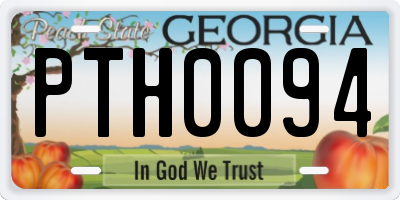 GA license plate PTH0094