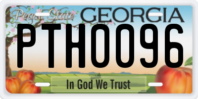 GA license plate PTH0096