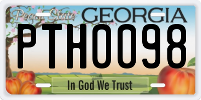 GA license plate PTH0098