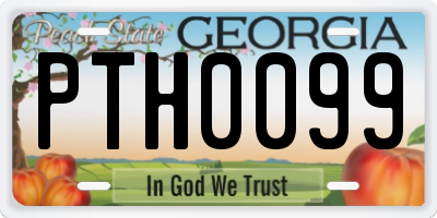 GA license plate PTH0099