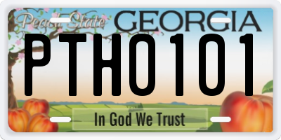 GA license plate PTH0101