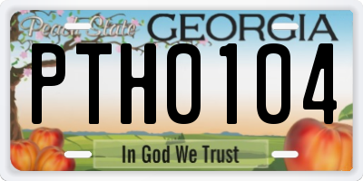 GA license plate PTH0104